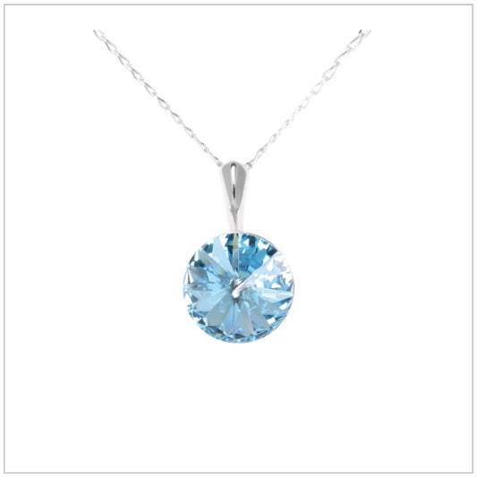 Swarovski Element Rivoli Necklace - Aquamarine - K. Crystals Online