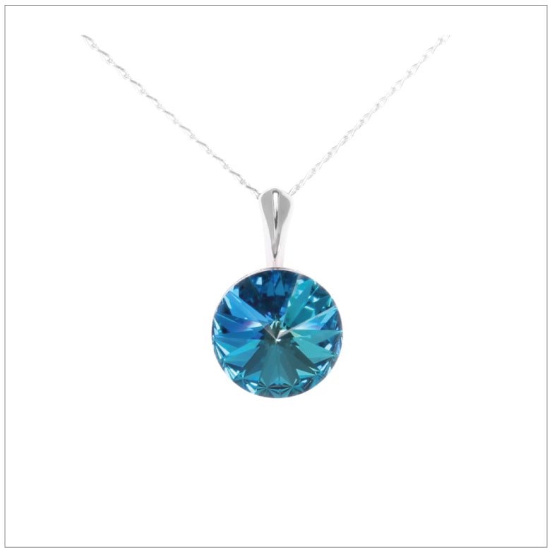 Swarovski Element Rivoli Necklace - Bermuda Blue - K. Crystals Online