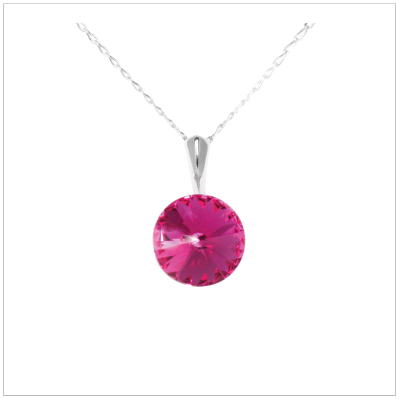 Swarovski Element Rivoli Necklace - Fuchsia - K. Crystals Online