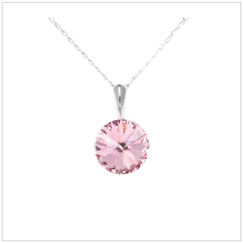 Swarovski Element Rivoli Necklace - Light Rose - K. Crystals Online