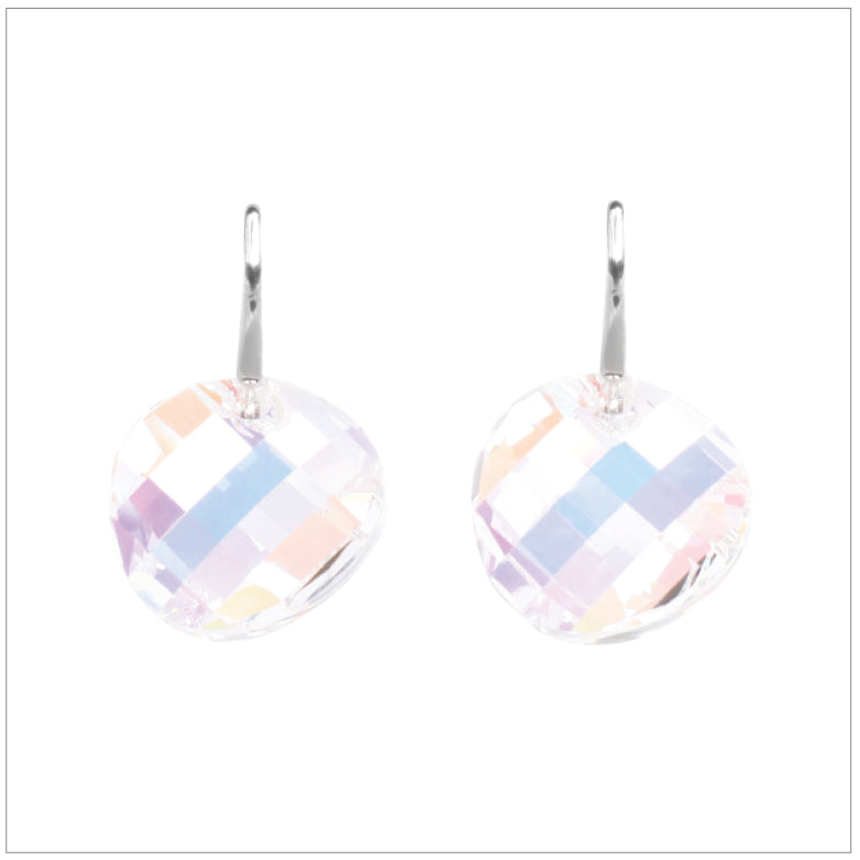Swarovski Element Twist Jet Earrings - Aurore Boreale - K. Crystals Online