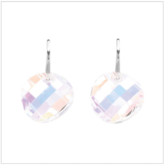 Swarovski Element Twist Jet Earrings - Aurore Boreale - K. Crystals Online