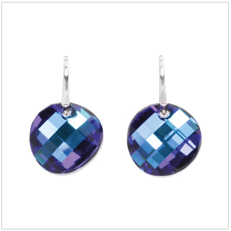 Swarovski Element Twist Jet Earrings - Bermuda Blue - K. Crystals Online