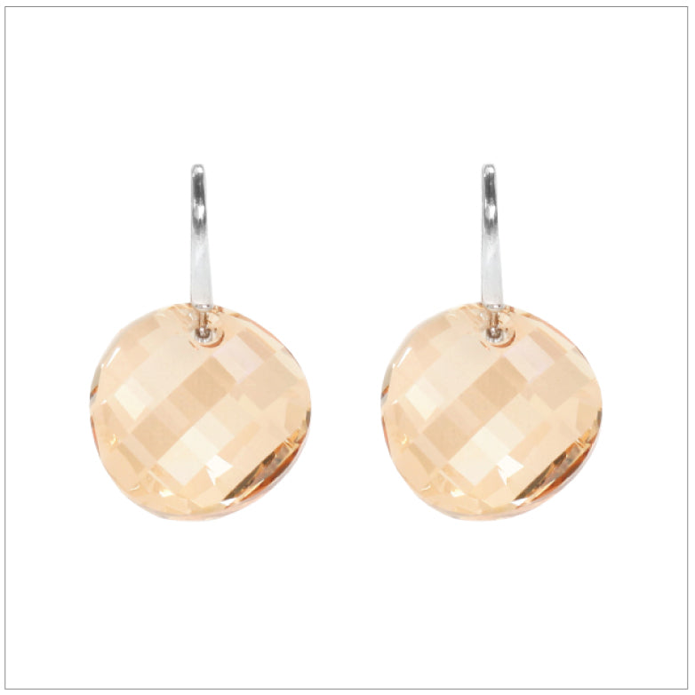 Swarovski Element Twist Jet Earrings - Golden Shadow - K. Crystals Online