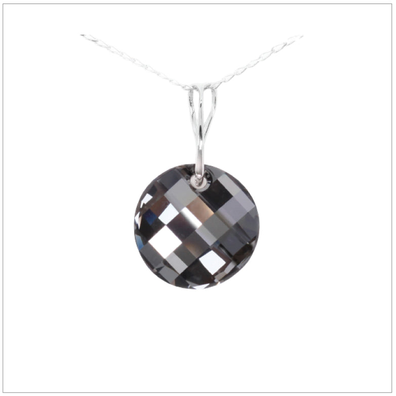 Swarovski Element Twist Jet Necklace - Silver Night - K. Crystals Online