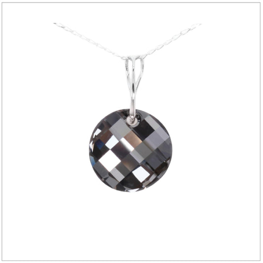 Swarovski Element Twist Jet Necklace - Silver Night - K. Crystals Online