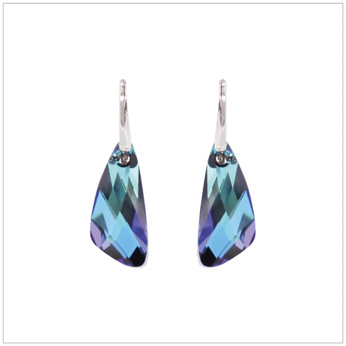Swarovski Element Wing Earrings - Bermuda Blue - swarovski jewellery south africa kcrystals