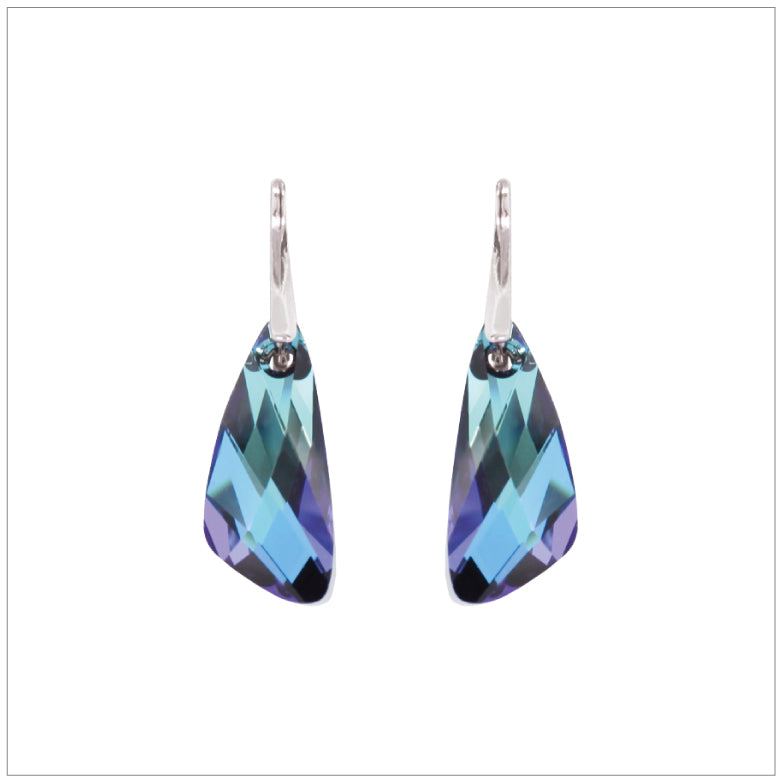 Swarovski Element Wing Earrings - Bermuda Blue - swarovski jewellery south africa kcrystals