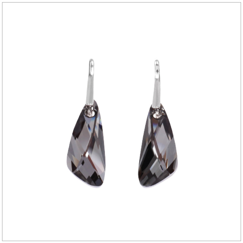 Swarovski Element Wing Earrings - Silver Night - swarovski jewellery south africa kcrystals