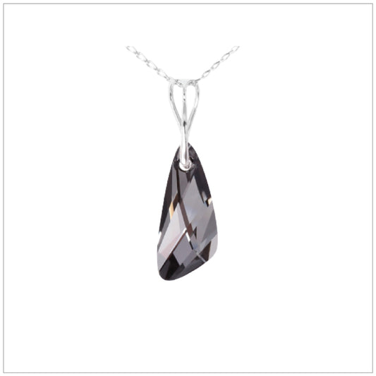 Swarovski Element Wing Necklace - Silver Night - swarovski jewellery south africa kcrystals