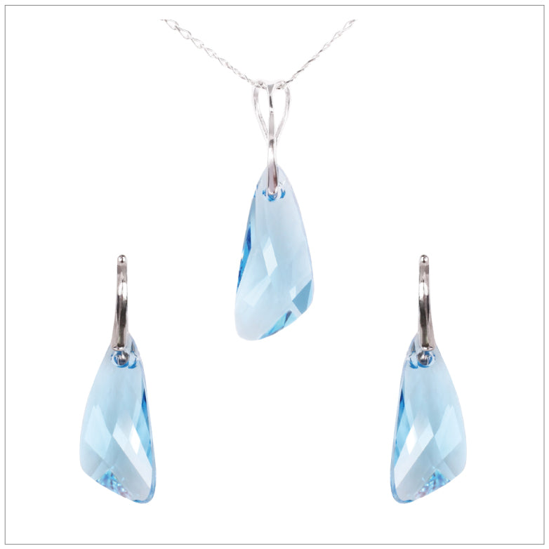 Swarovski Element Wing Set - Aquamarine - swarovski jewellery south africa kcrystals