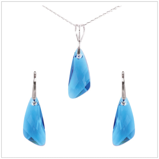 Swarovski Element Wing Set - Capri Blue - swarovski jewellery south africa kcrystals