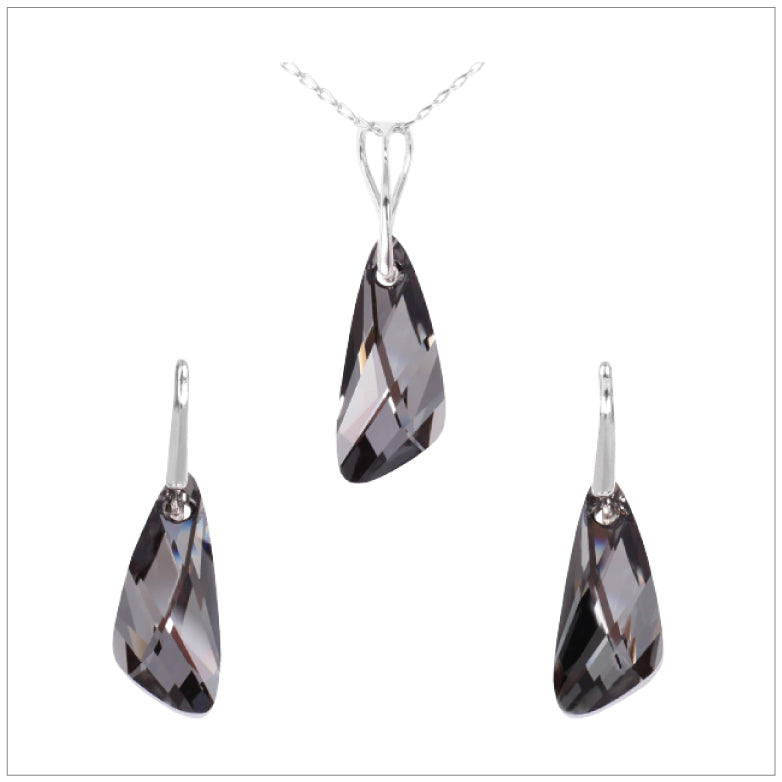 Swarovski Element Wing Set - Silver Night - swarovski jewellery south africa kcrystals