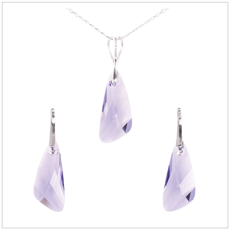 Swarovski Element Wing Set - Tanzanite - swarovski jewellery south africa kcrystals